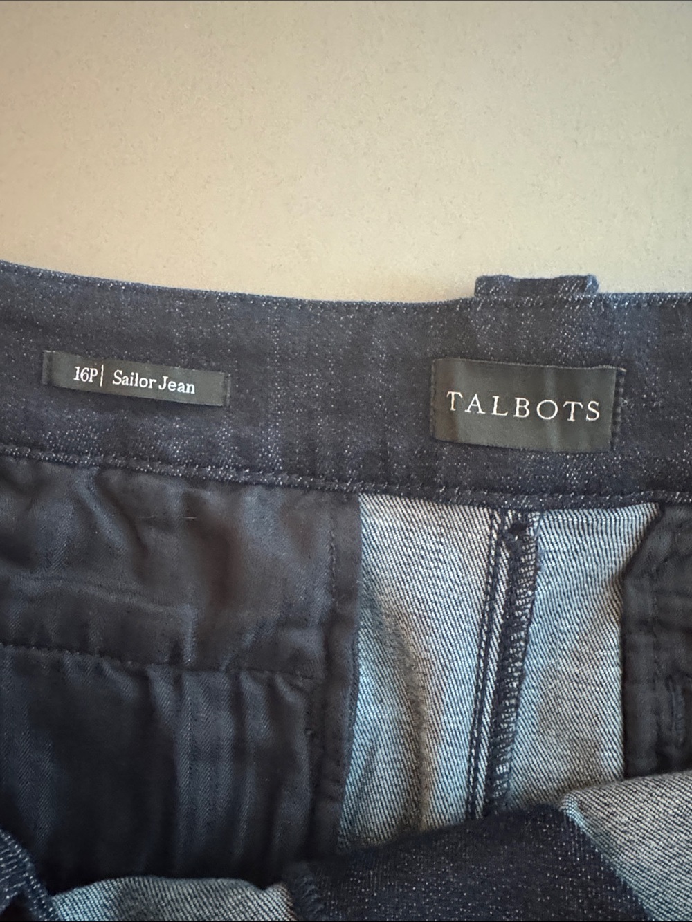 TALBOTS Womens' Marina Dark Wash Cropped Straight Leg Sailor Jeans Size 16P EUC - Picture 3 of 10